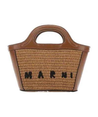 MARNI MARNI TROPICALIA LOGO EMBROIDERED MICRO TOTE BAG