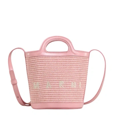 MARNI MARNI LOGO EMBROIDERED BUCKET BAG