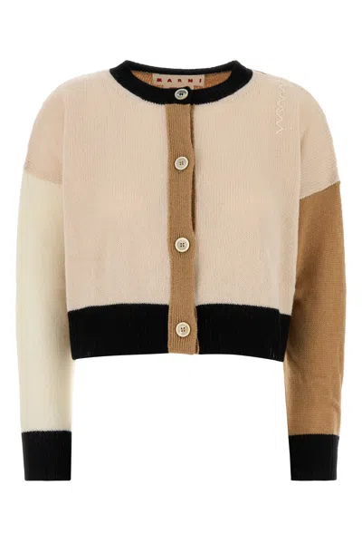 MARNI CARDIGAN OVERSIZE IN CASHMERE MULTICOLOR DONNA