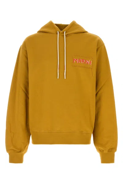 MARNI MARNI MUSTARD COTTON SWEATSHIRT