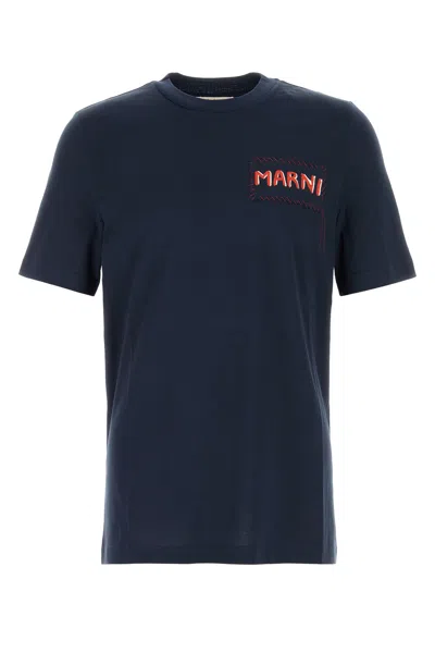 MARNI MARNI NAVY BLUE JERSEY T-SHIRT