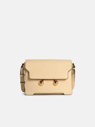 MARNI 'NEW TRUNK' IVORY LEATHER CROSSBODY BAG