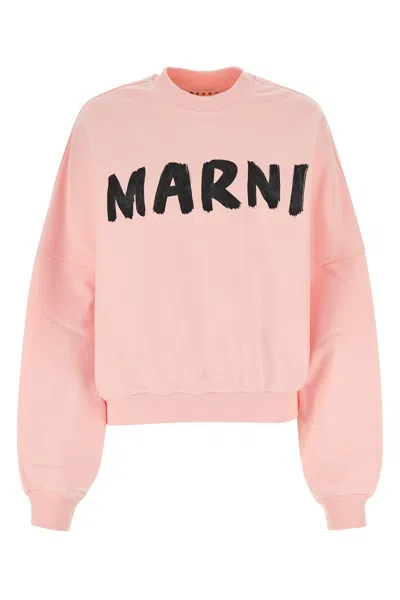 MARNI PINK COTTON OVERSIZE SWEATSHIRT