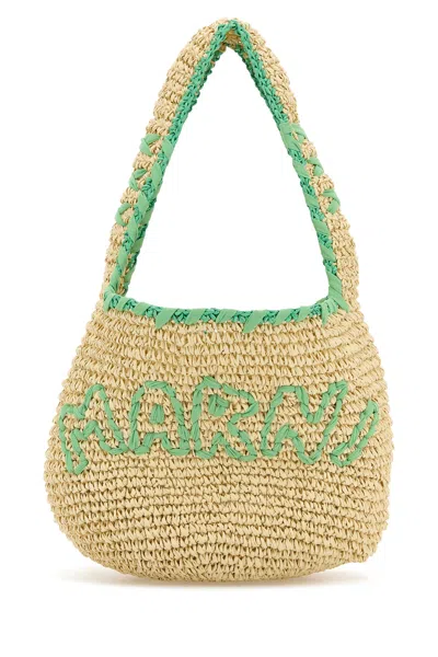 MARNI RAFFIA SMALL NASSA SHOULDER BAG