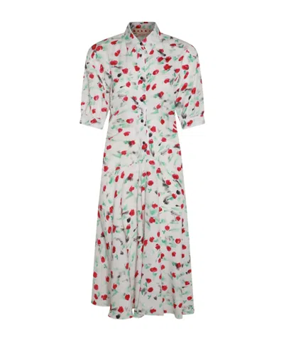 MARNI MARNI FLORAL PRINTED MIDI DRESS