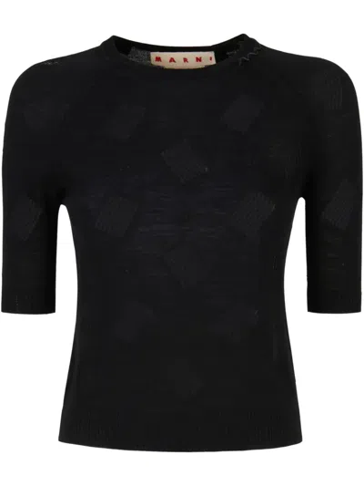 MARNI SHORT-SLEEVE TEXTURED TOP