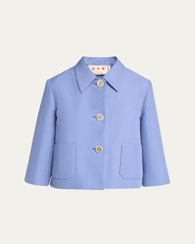 MARNI SHORT THREE-QUARTER SLEEVE COTTON JACKET