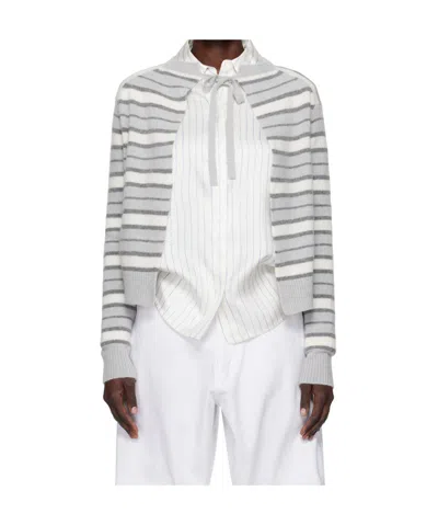 MARNI STRIPED OPEN BACK SWEATER