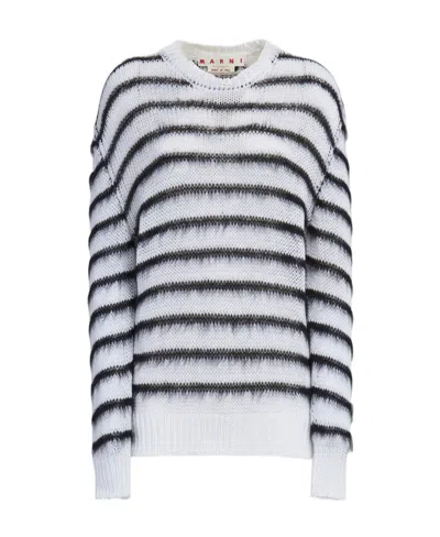 MARNI STRIPED OPEN-KNIT JUMPER