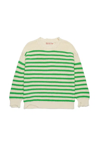 MARNI STRIPED PULLOVER WITH RIPS