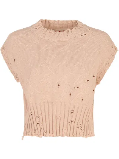 MARNI TEXTURED-KNIT CROPPED TOP