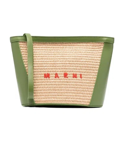 MARNI TROPICALIA PANELLED WOVEN CLUTCH BAG