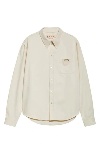 MARNI MARNI TRUNKAROO PLAQUE EMBELLISHED DENIM OVERSHIRT