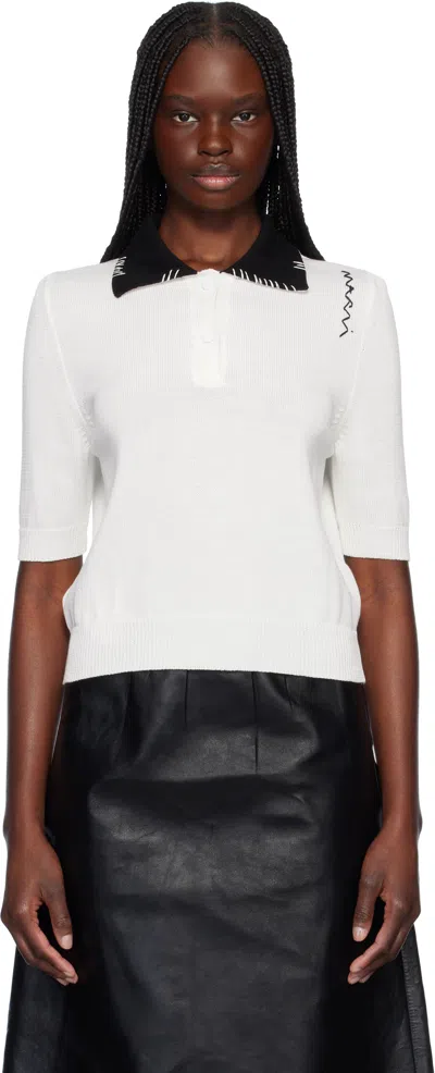 MARNI WHITE COTTON POLO