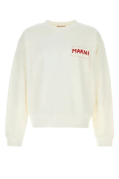 MARNI WHITE COTTON SWEATSHIRT