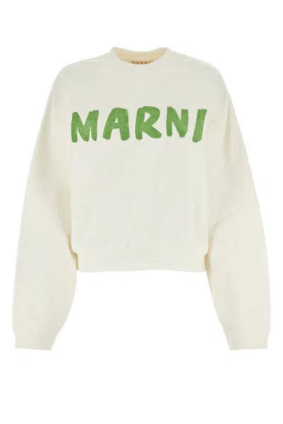 MARNI WHITE COTTON SWEATSHIRT