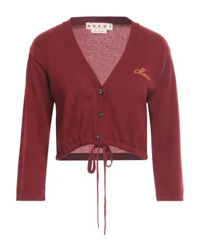 MARNI MARNI WOMAN CARDIGAN BRICK SIZE 4 CASHMERE