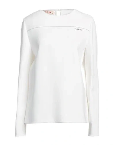 MARNI MARNI WOMAN TOP WHITE SIZE 6 VISCOSE, ELASTANE