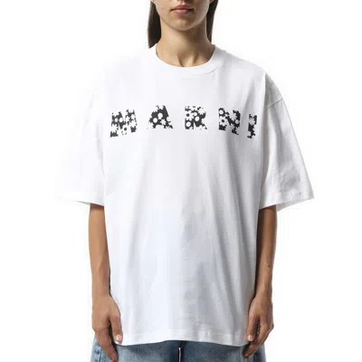 MARNI WOMEN'S BOXY FLOWER LOGO T-SHIRT