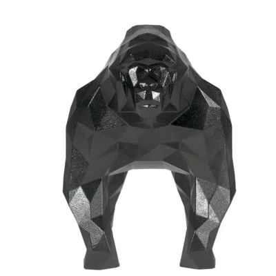 MAROKKA DESIGN GORILLA GEOMETRIC SCULPTURE - GUS IN METALLIC BLACK