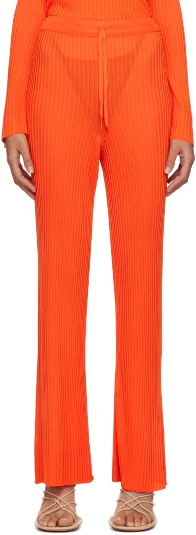 MARQUES' ALMEIDA ORANGE FITTED LOUNGE PANTS