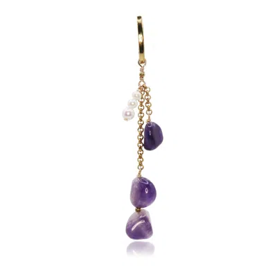 MARQUISE SWIM WOMEN'S GOLD / YELLOW BIKINI CHARM - GRAPES AMETHYST PEARL & GOLD