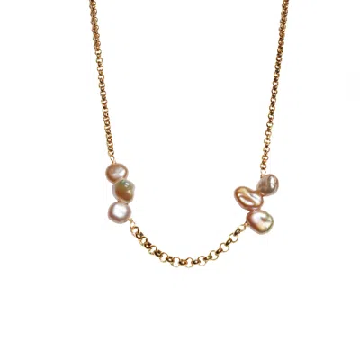 MARQUISE SWIM WOMEN'S GOLD / PINK NECKLACE - MINNIE PEARL & GOLD CHAIN