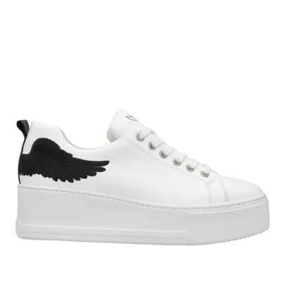 MARTE WOMEN'S BLACK / WHITE ANGEL'S RISE - WEDGE TRAINER IN WHITE WITH BLACK WING