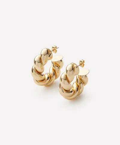 MARTHA CALVO MARTHA CALVO 14CT GOLD-PLATED MINI ROPE HOOP EARRINGS
