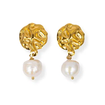 MARTINA ROZENBERG SMIRA JEWELRY WOMEN'S ONDALUZ - STATEMENT PEARLS EARRINGS GOLD