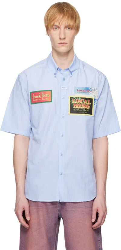 MARTINE ROSE BLUE CASUAL SHIRT