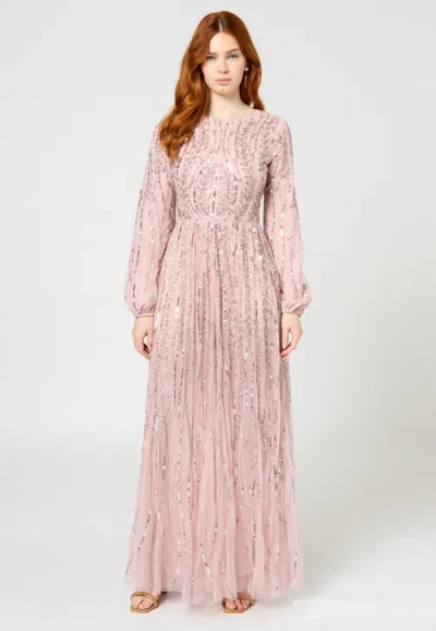 MARYISA MARYISA OCCASION MODEST EMBELLISHED SEQUIN BEADED A LINE EVENING MAXI DRESS