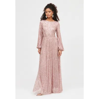 MARYISA MARYISA OCCASION MODEST EMBELLISHED SEQUIN BEADED FLORAL EVENING DRESS