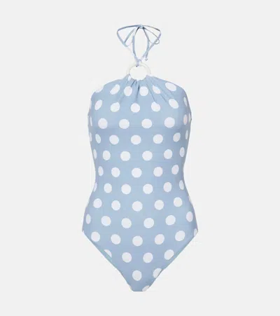 MARYSIA AVALON HALTERNECK POLKA-DOT SWIMSUIT