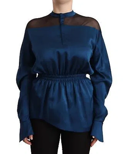 MASHA MA MASHA MA LANGARMELIGES OBERTEIL AUS SEIDE - TOPS - BLUE -SIZE 40