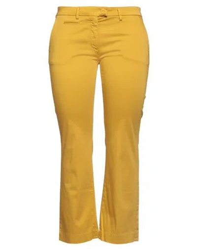 MASON'S MASON'S WOMAN PANTS MUSTARD SIZE 10 COTTON, POLYESTER, ELASTANE