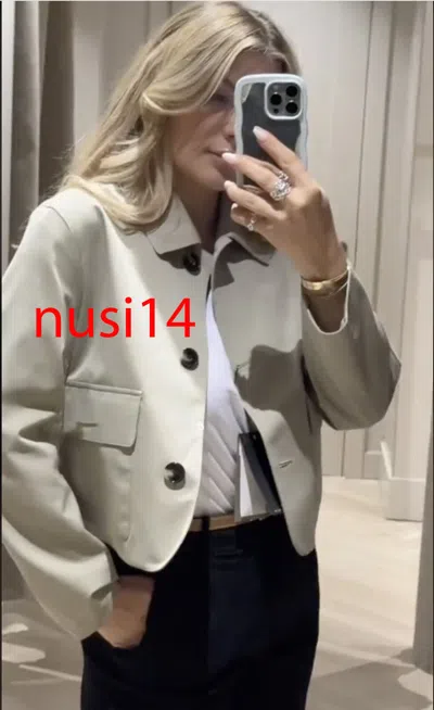 MASSIMO DUTTI MASSIMO DUTTI WOMAN FW24 COTTON BLEND SHORT JACKET BEIGE S-L 6700/902