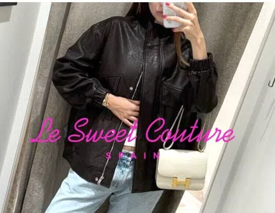 MASSIMO DUTTI MASSIMO DUTTI WOMAN FW24 TEXTURED NAPPA LEATHER JACKET DOUBLE POCKET 4708/818