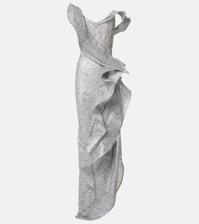 MATICEVSKI SATELLITE WAVE RUFFLED GOWN