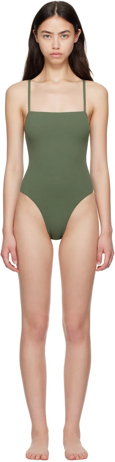 MATTEAU KHAKI PETITE SQUARE MAILLOT SWIMSUIT