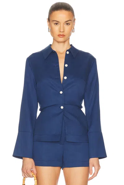 MATTHEW BRUCH BLOUSON LONG SLEEVE BLOUSE