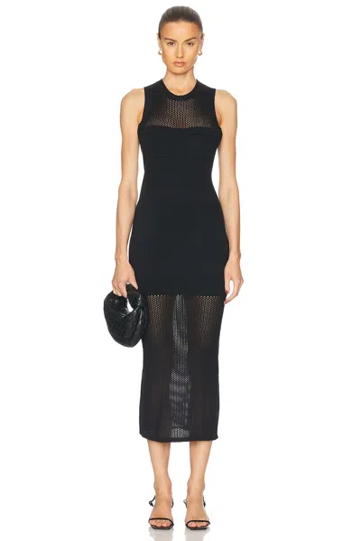 MATTHEW BRUCH KNIT MESH CARGO TANK MIDI DRESS