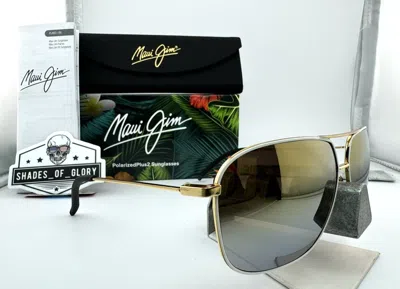 MAUI JIM MAUI JIM KAMI MJ 778-05C WHITE GOLD TO SILVER POLARIZED AVIATOR SUNGLASSES