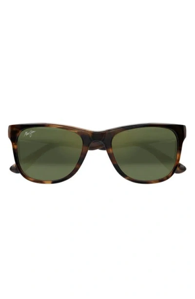 MAUI JIM MAUI JIM KIKONIA XL 53MM WRAPAROUND RECTANGULAR SUNGLASSES