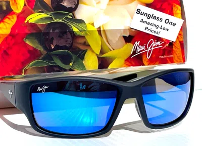 MAUI JIM MAUI JIM LOCAL KINE SOFT BLACK POLARIZED BLUE GLASS SUNGLASS B810-53B