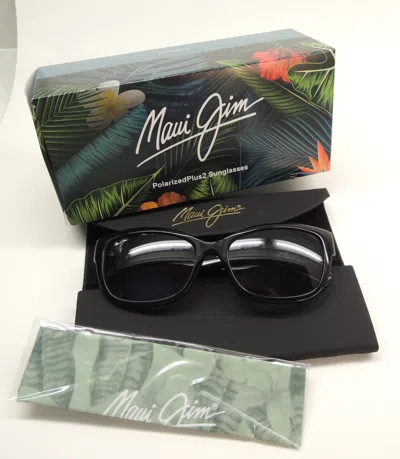 MAUI JIM MAUI JIM MJ768-02 PULMERIA SHINY BLACK SUNGLASS GRADIENT GRAY 55/17 -135
