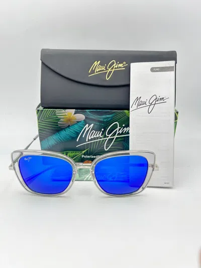 MAUI JIM MAUI JIM POLARIZED SUNGLASSES MJ843 11 VIOLET LAKE SILVER CLEAR BLUE HAWAII