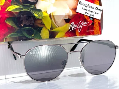 MAUI JIM MAUI JIM WATERFRONT SILVER POLARIZED SILVER BLACK MIRROR SUNGLASS DSB830-11