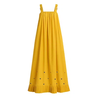 MAUI X LOLITA YELLOW PAOLA MUSTARD MAXI BOHO DRESS