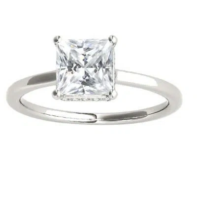 MAULIJEWELS MAULIJEWELS 1.35 CARAT NATURAL DIAMOND PRINCESS CUT MOISSANITE ENGAGEMENT RINGS